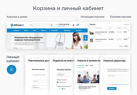Корпоративный сайт Corp с каталогом
