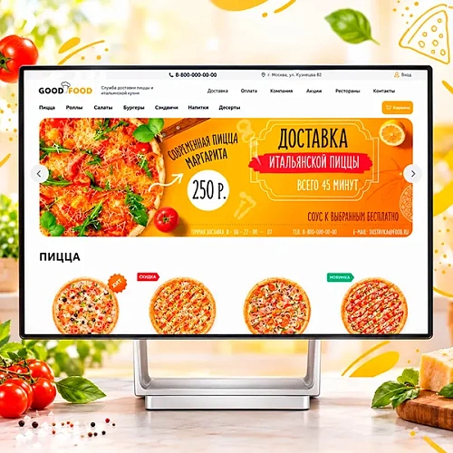 Good.Food - магазин доставки еды, суши, пиццы с корзиной и оплатой на Старте
